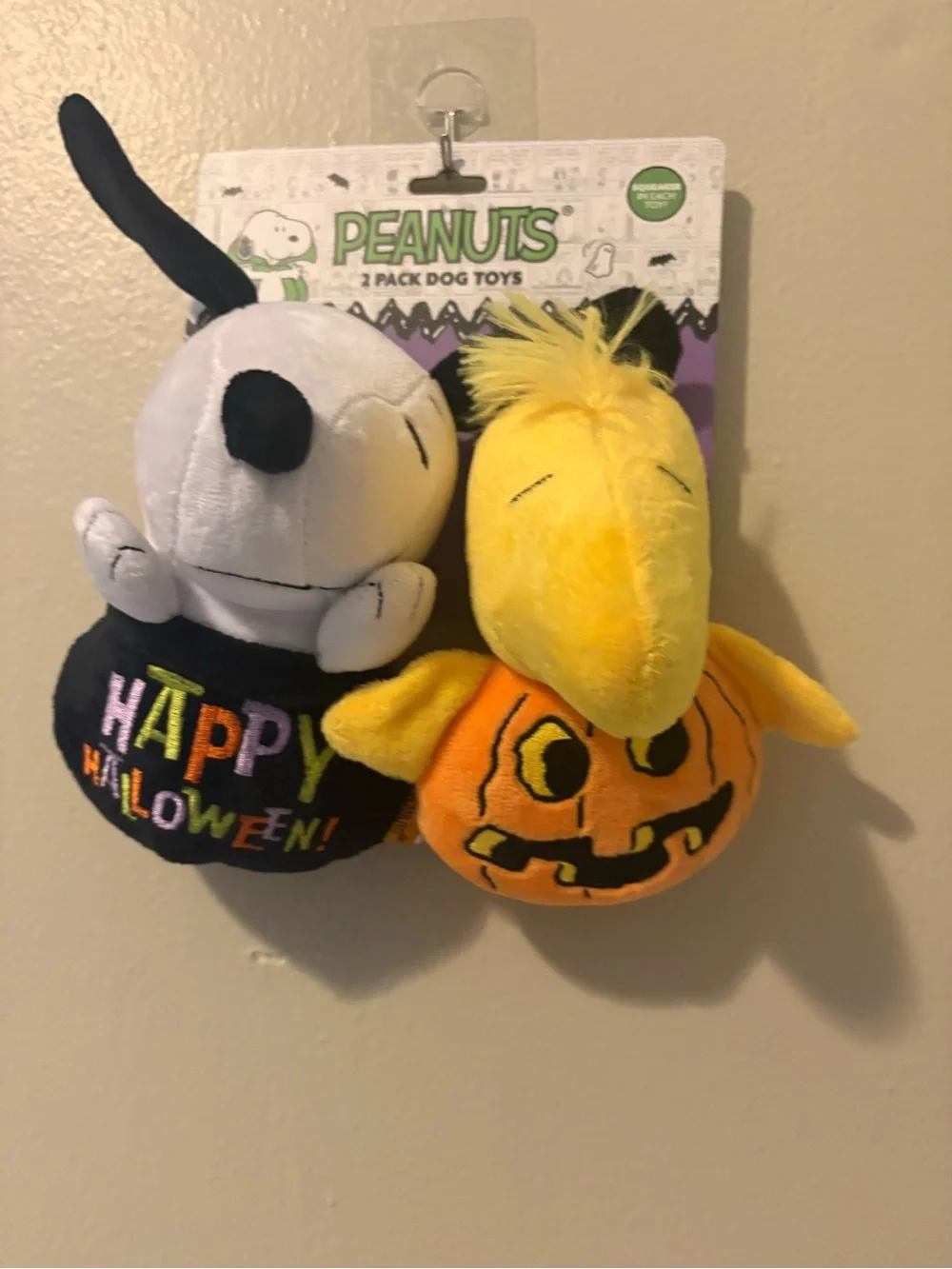 Peanuts Snoopy & Woodstock Halloween Plush Dog Toy Set - Yellow & Black